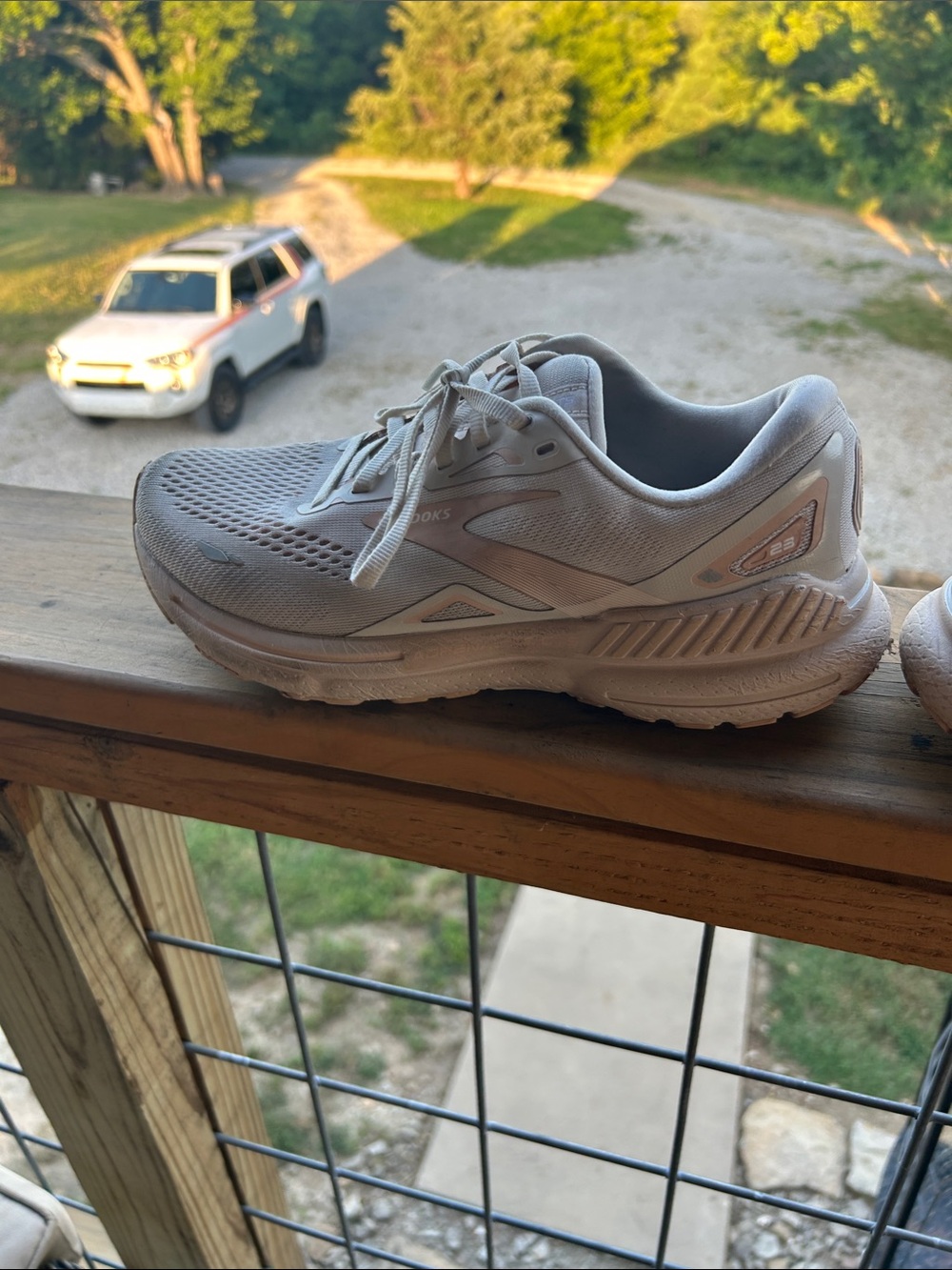 Brooks Women's Running Sneakers in Cream with Pink Accents - Picture 16 of 16